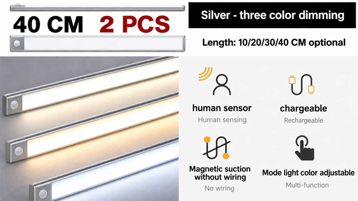 Wireless Motion Sensor LED Light – Rechargeable & Magnetic