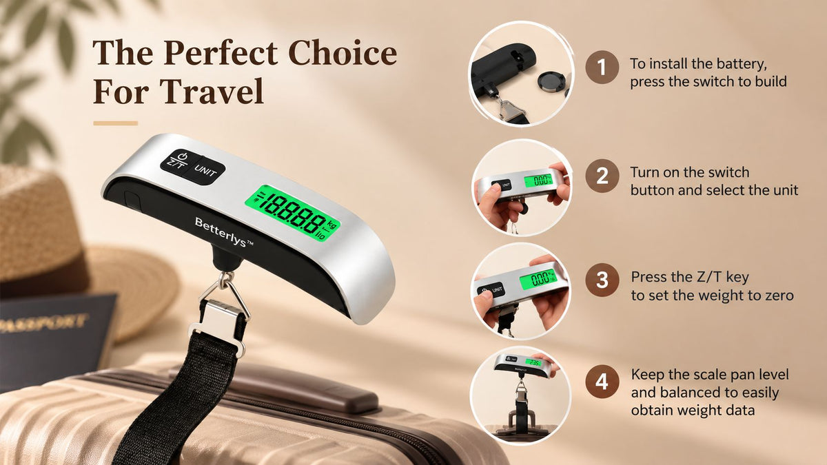 Betterlys™ Digital Luggage Scale – 50 kg Travel Scale