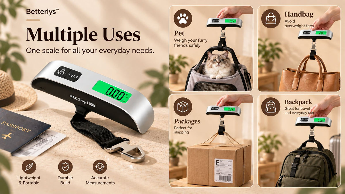 Betterlys™ Digital Luggage Scale – 50 kg Travel Scale
