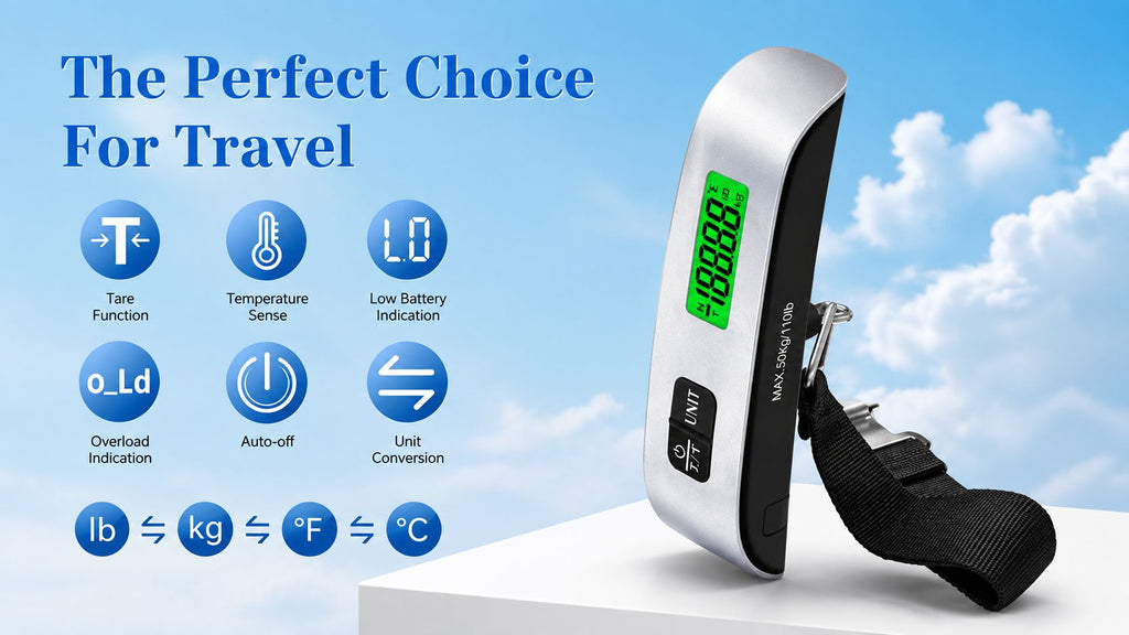 Betterlys™ Digital Luggage Scale – Portable 110 lb / 50 kg Travel Scale